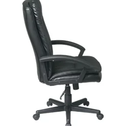 Office Star™ Deluxe Bonded Leather High-Back Executive Chair, Black