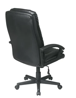 Office Star™ Deluxe Bonded Leather High-Back Executive Chair, Black