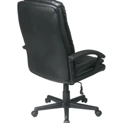 Office Star™ Deluxe Bonded Leather High-Back Executive Chair, Black