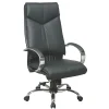 Office Star™ Deluxe Bonded Leather High-Back Chair, Black/Chrome