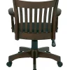 Office Star™ Deluxe Wood Banker's Chair With Padded Seat, Black/Espresso