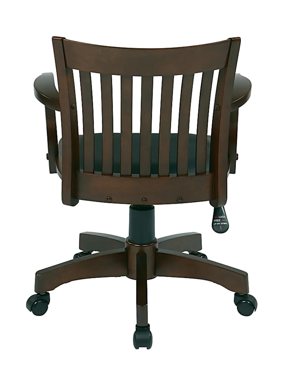 Office Star™ Deluxe Wood Banker's Chair With Padded Seat, Black/Espresso