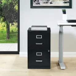 Office Starâ„¢ 20"D Vertical 2-Drawer Locking File Cabinet, Black