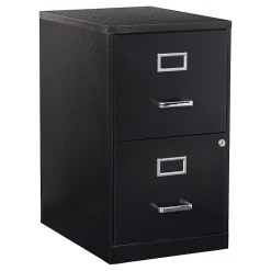 Office Star™ 20"D Vertical 2-Drawer Locking File Cabinet, Black