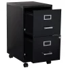 Office Star™ 20"D Vertical 2-Drawer Mobile Locking File Cabinet, Black