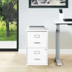 Office Star™ 20"D Vertical 2-Drawer Locking File Cabinet, White
