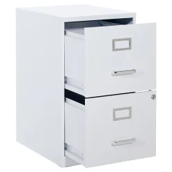 Office Star™ 20"D Vertical 2-Drawer Locking File Cabinet, White