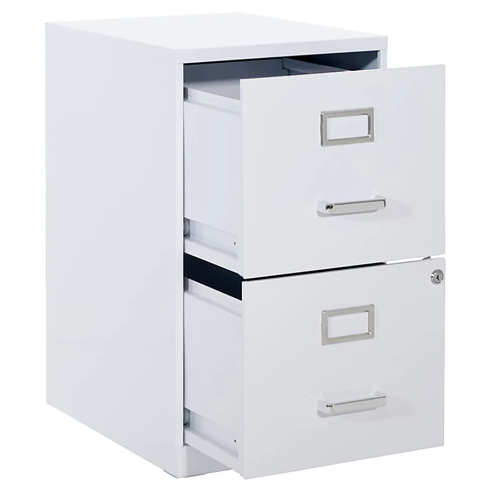 Office Star™ 20"D Vertical 2-Drawer Locking File Cabinet, White