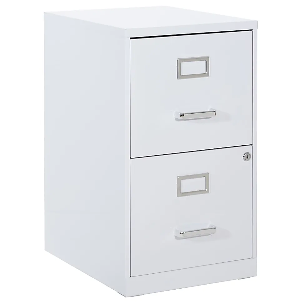 Office Star™ 20"D Vertical 2-Drawer Locking File Cabinet, White