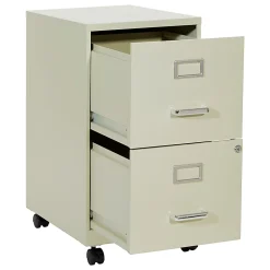 Office Star™ 20"D Vertical 2-Drawer Mobile Locking File Cabinet, Tan