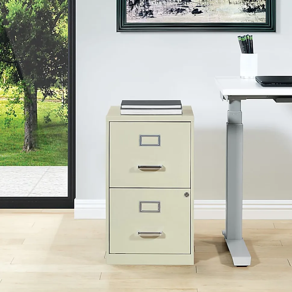 Office Star™ 20"D Vertical 2-Drawer Locking File Cabinet, Tan