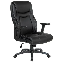 Office Star™ Ergonomic Leather High-Back Executive Office Chair, Black/White
