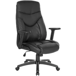 Office Star™ Ergonomic Leather High-Back Executive Office Chair, Black