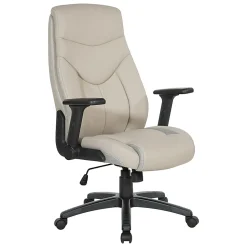 Office Star™ Ergonomic Leather High-Back Executive Office Chair, Taupe