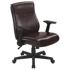 Office Star™ Executive Ergonomic Faux Leather Mid-Back Manager’s Chair, Chocolate