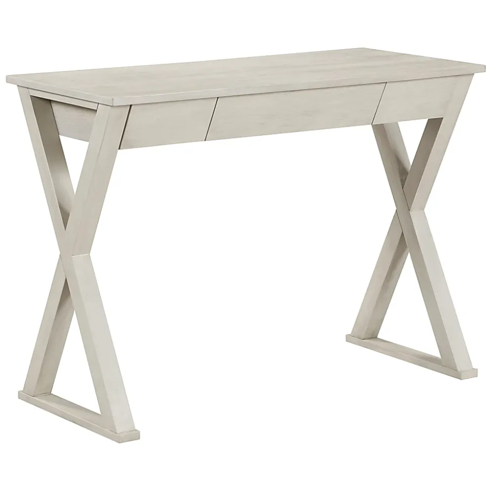 Office Star Marna 40"W Writing Desk With Drawer, Weathered White