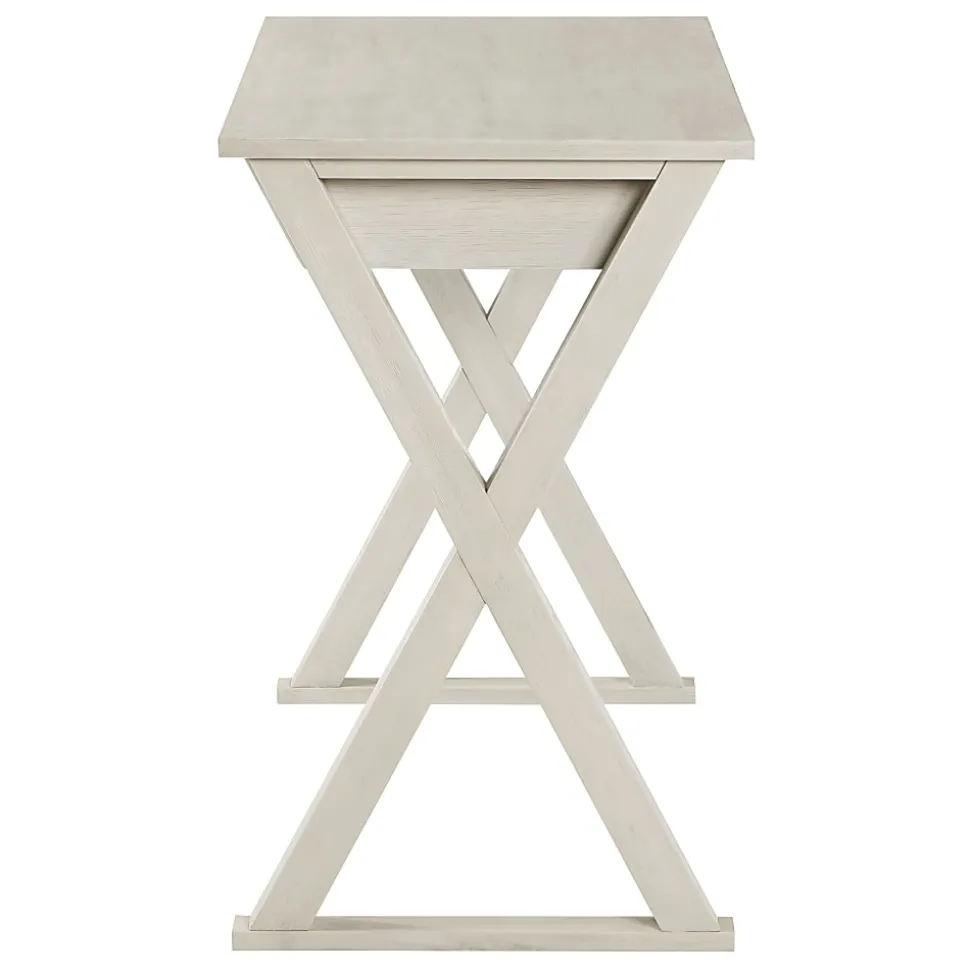 Office Star Marna 40"W Writing Desk With Drawer, Weathered White
