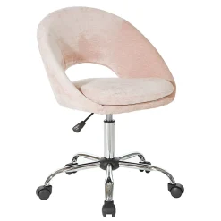 Office Star Milo Mid-Back Office Chair, Blush/Chrome