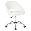 Office Star Milo Mid-Back Office Chair, White/Chrome
