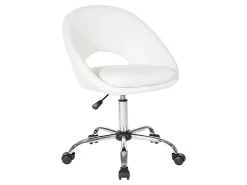 Office Star Milo Mid-Back Office Chair, White/Chrome