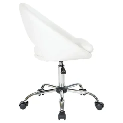 Office Star Milo Mid-Back Office Chair, White/Chrome