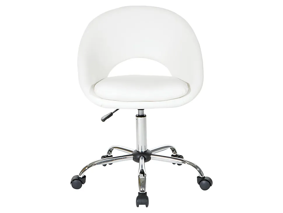 Office Star Milo Mid-Back Office Chair, White/Chrome
