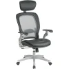Office Star™ Professional AirGrid Bonded Leather High-Back Chair With Adjustable Headrest, Black/Platinum