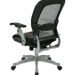 Office Star™ Professional AirGrid Bonded Leather High-Back Chair, Black/Platinum