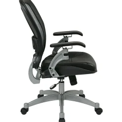 Office Star™ Professional AirGrid Bonded Leather High-Back Chair, Black/Platinum