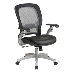 Office Star™ Professional AirGrid Bonded Leather High-Back Chair, Black/Platinum