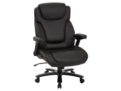 Office Star™ Pro-Line II™ Big & Tall Bonded Leather High-Back Chair With Arms, Black