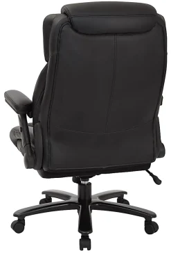 Office Star™ Pro-Line II™ Big & Tall Bonded Leather High-Back Chair With Arms, Black