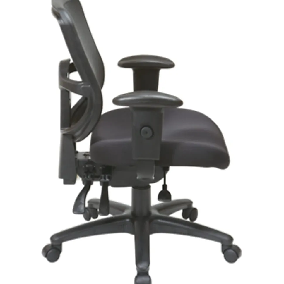 Office Star™ Pro Line II Pro Grid Ergonomic Task Chair With Adjustable Arms, Coal