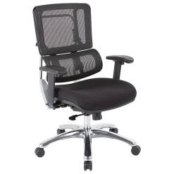 Office Star Pro Line II Pro X996 Vertical Mesh High Back Chair, Black/Coal Black FreeFlex /Polished Aluminum
