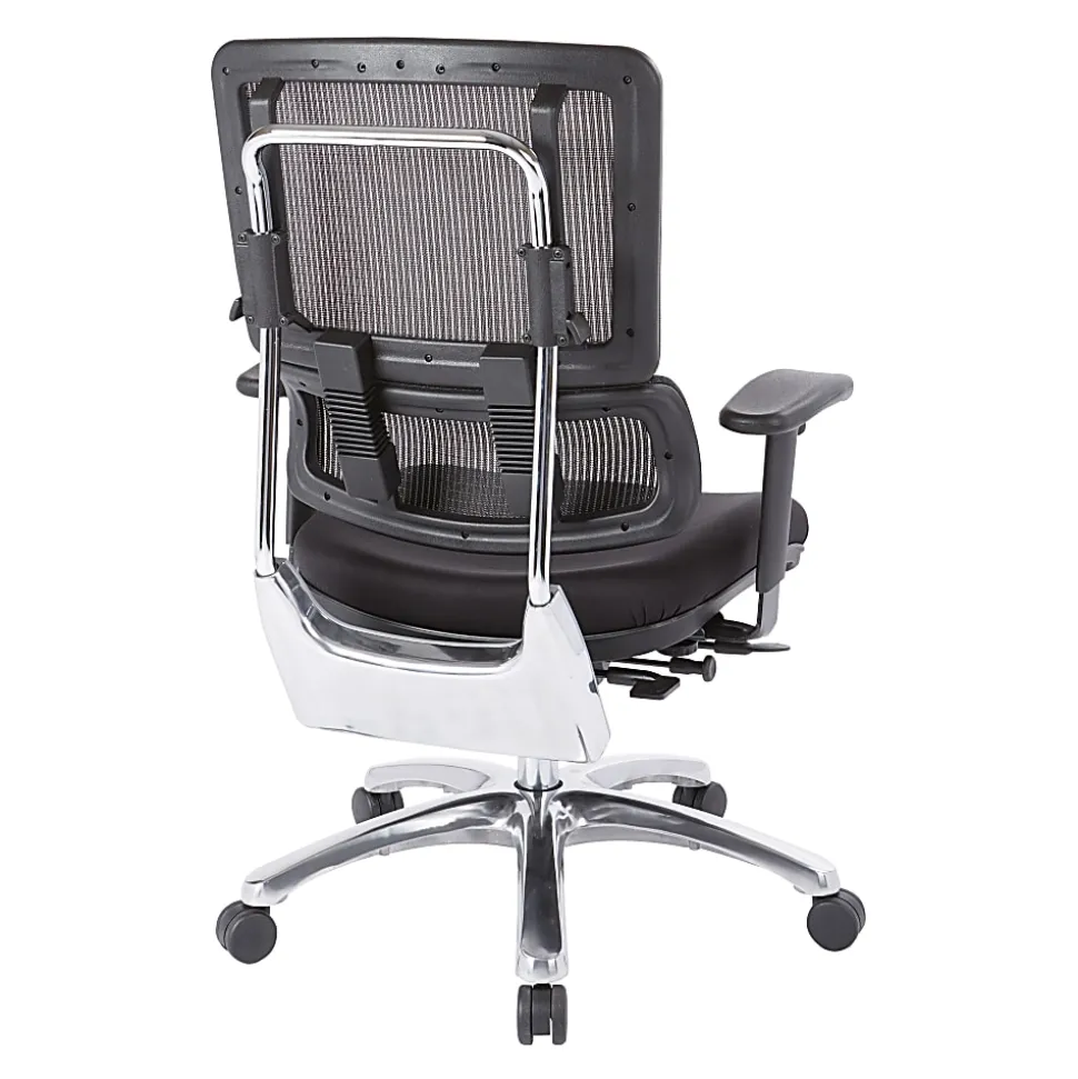 Office Star Pro Line II Pro X996 Vertical Mesh High Back Chair, Black/Coal Black FreeFlex /Polished Aluminum