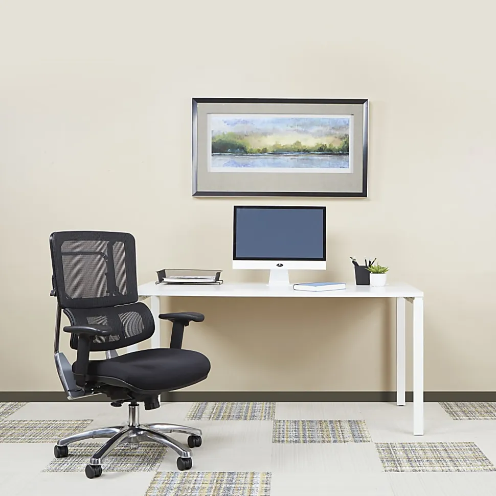 Office Star Pro Line II Pro X996 Vertical Mesh High Back Chair, Black/Coal Black FreeFlex /Polished Aluminum