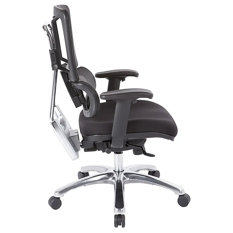 Office Star Pro Line II Pro X996 Vertical Mesh High Back Chair, Black/Coal Black FreeFlex /Polished Aluminum