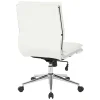 Office Star™ Pro-Line II™ SPX Armless Bonded Leather Mid-Back Chair, White/Chrome