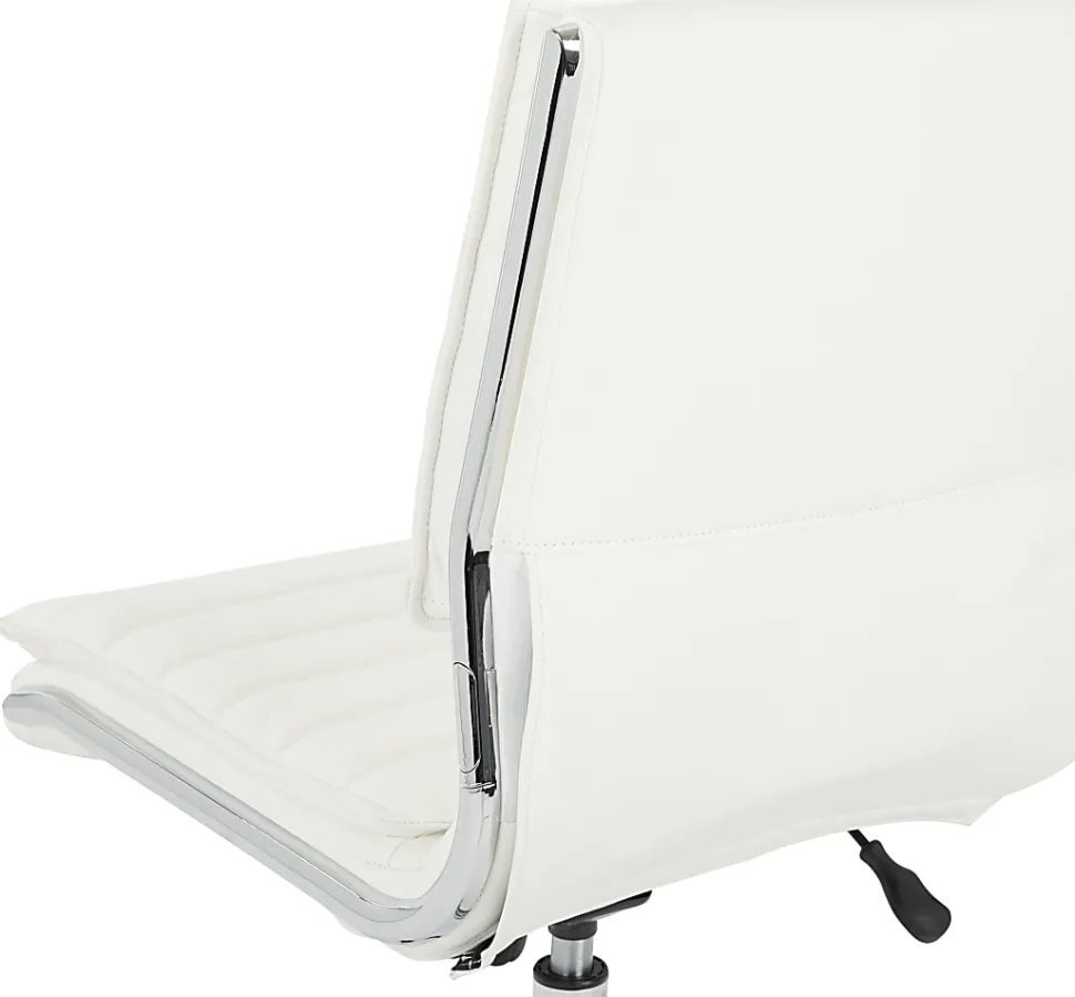 Office Star™ Pro-Line II™ SPX Armless Bonded Leather Mid-Back Chair, White/Chrome