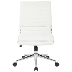 Office Star™ Pro-Line II™ SPX Armless Bonded Leather Mid-Back Chair, White/Chrome