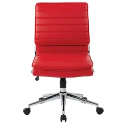Office Star™ Pro-Line II™ SPX Armless Bonded Leather Mid-Back Chair, Red/Chrome