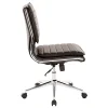 Office Star™ Pro-Line II™ SPX Armless Bonded Leather Mid-Back Chair, Black/Chrome