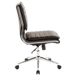 Office Star™ Pro-Line II™ SPX Armless Bonded Leather Mid-Back Chair, Black/Chrome