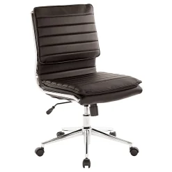 Office Star™ Pro-Line II™ SPX Armless Bonded Leather Mid-Back Chair, Black/Chrome
