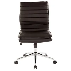 Office Star™ Pro-Line II™ SPX Armless Bonded Leather Mid-Back Chair, Black/Chrome
