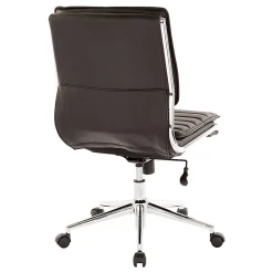 Office Star™ Pro-Line II™ SPX Armless Bonded Leather Mid-Back Chair, Black/Chrome