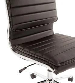 Office Star™ Pro-Line II™ SPX Armless Bonded Leather Mid-Back Chair, Black/Chrome