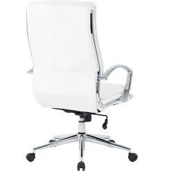 Office Star™ Pro-Line II™ SPX Bonded Leather High-Back Chair, White/Chrome