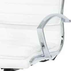 Office Star™ Pro-Line II™ SPX Bonded Leather High-Back Chair, White/Chrome