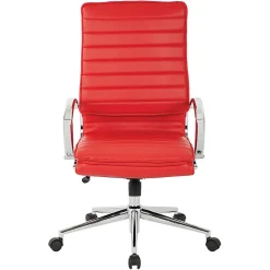 Office Star™ Pro-Line II™ SPX Bonded Leather High-Back Chair, Red/Chrome